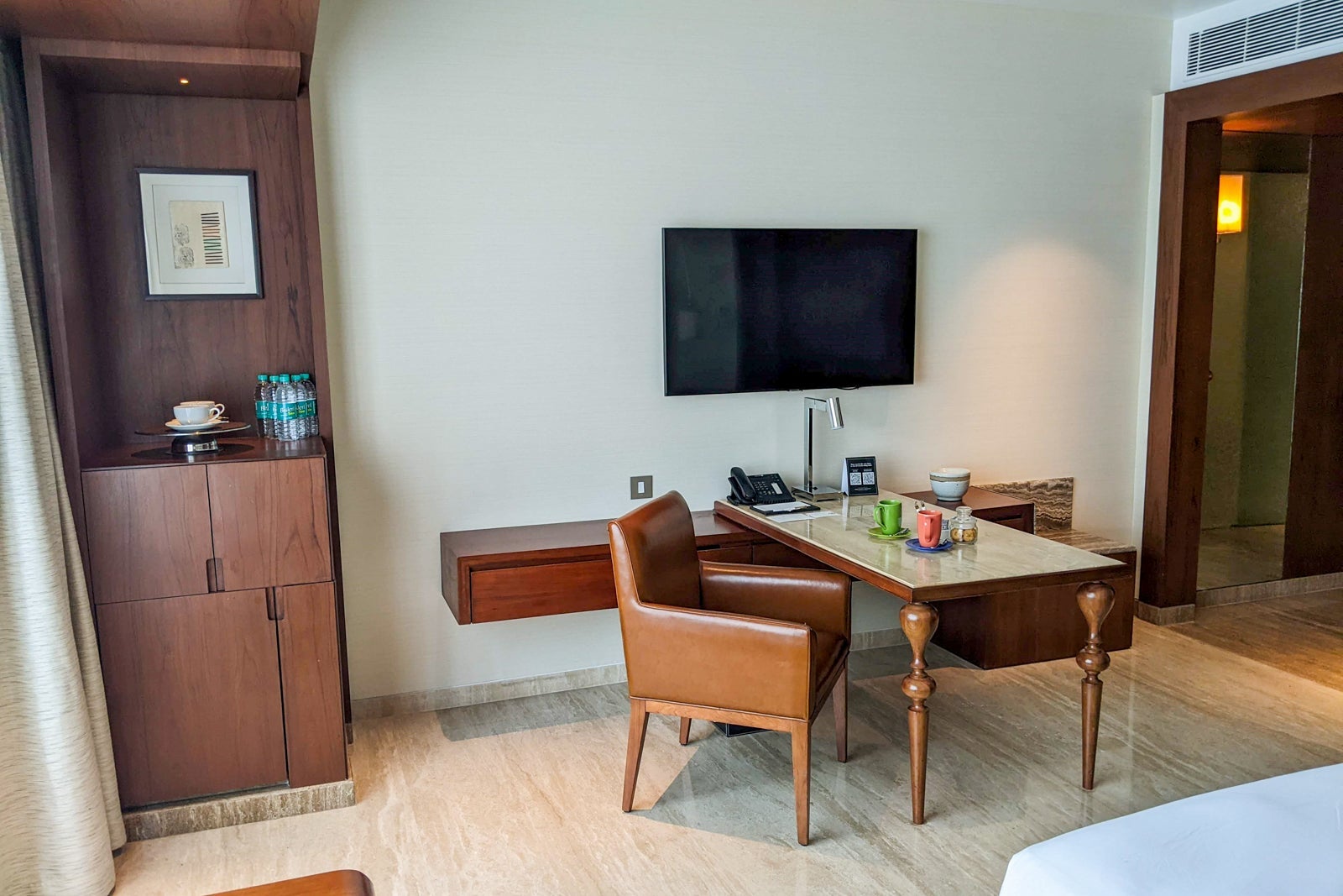 Desk in my room at the Park Hyatt Chennai