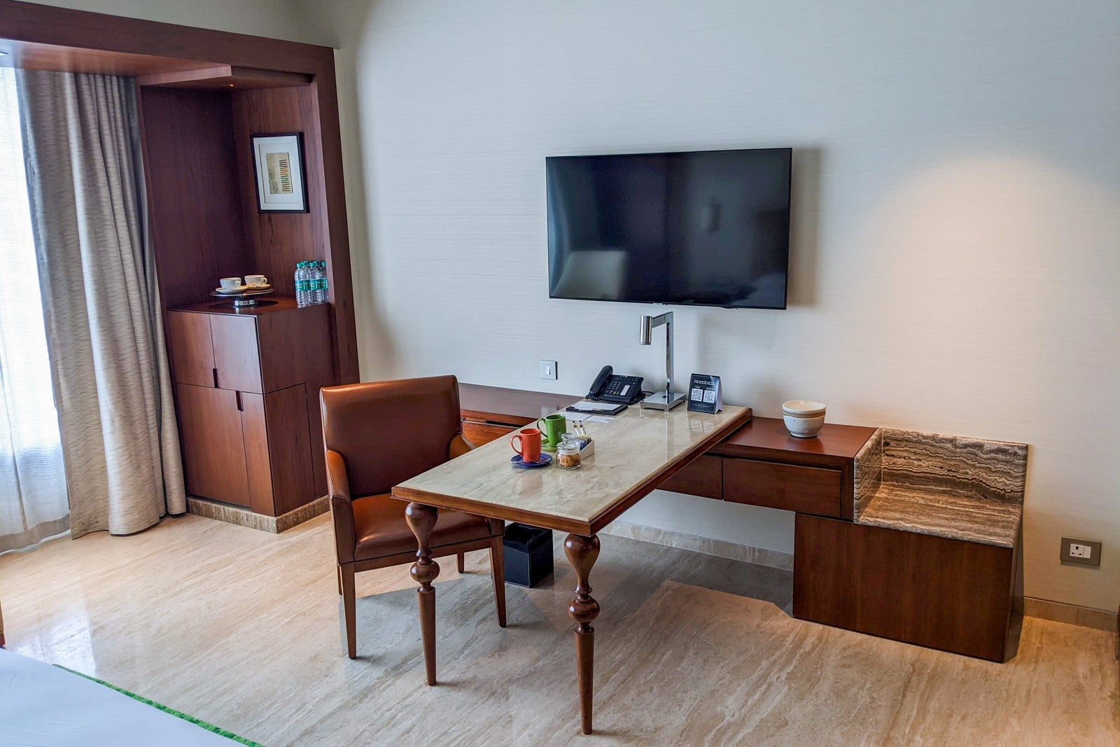 Desk in my room at the Park Hyatt Chennai