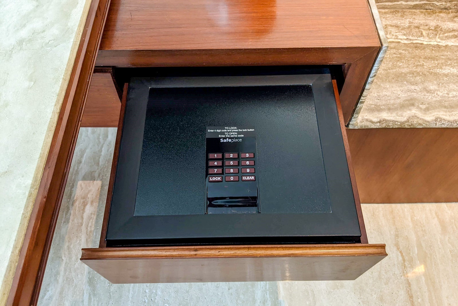 Safe in my room at the Park Hyatt Chennai