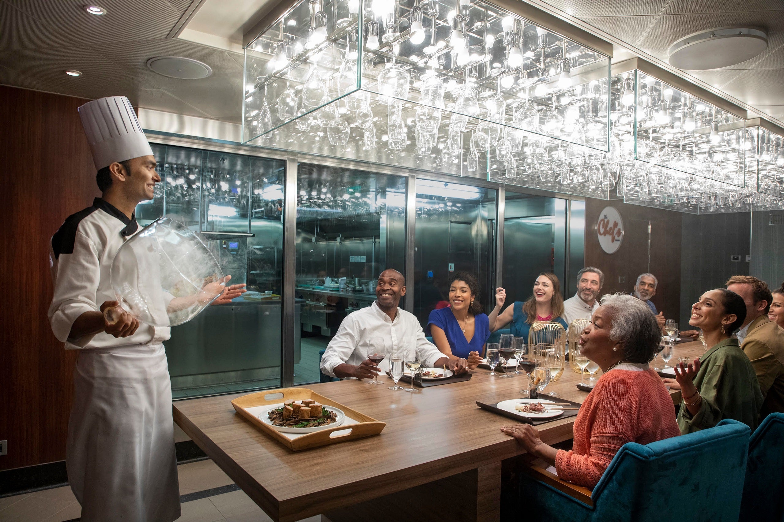 The Chef's Table on a Carnival Cruise Line ship.