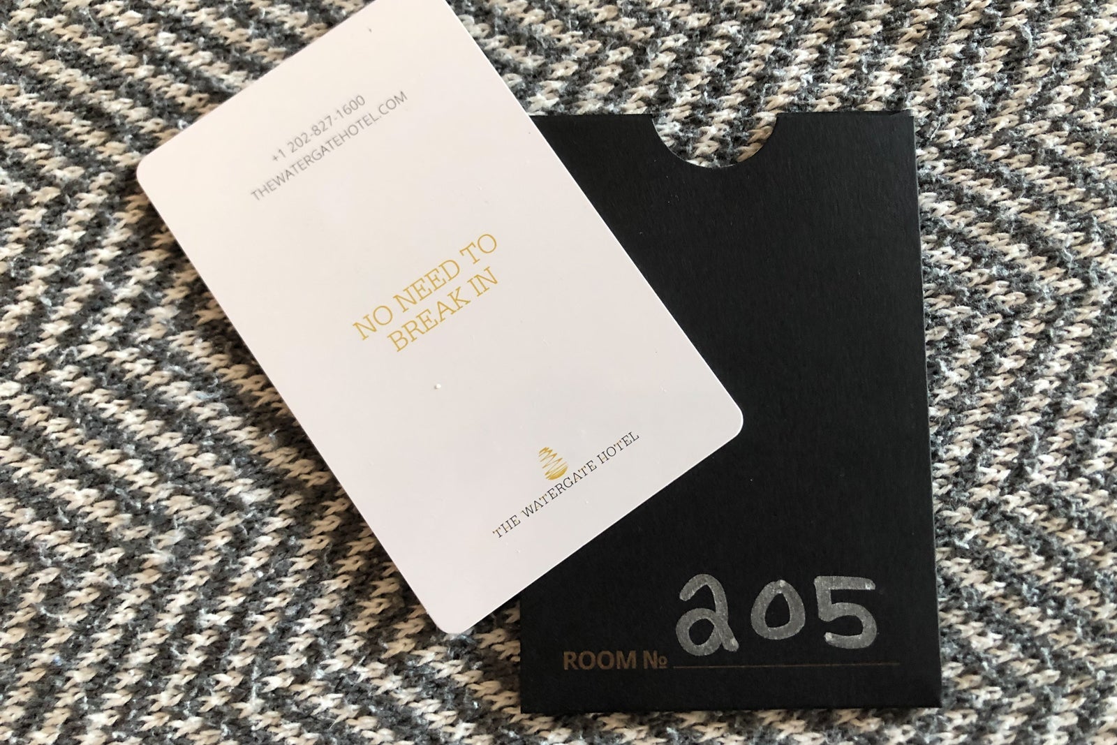 Keycards at The Watergate Hotel say "no need to break in" as a nod to the historic event that took place there.