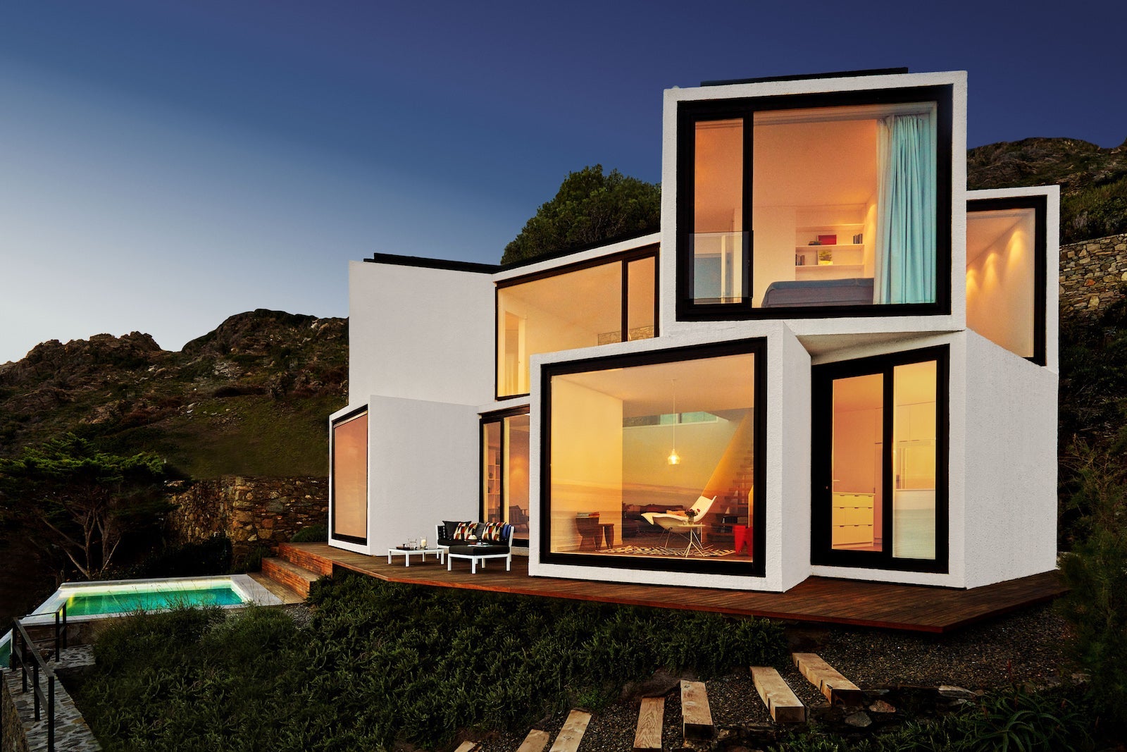 boxy house with large windows