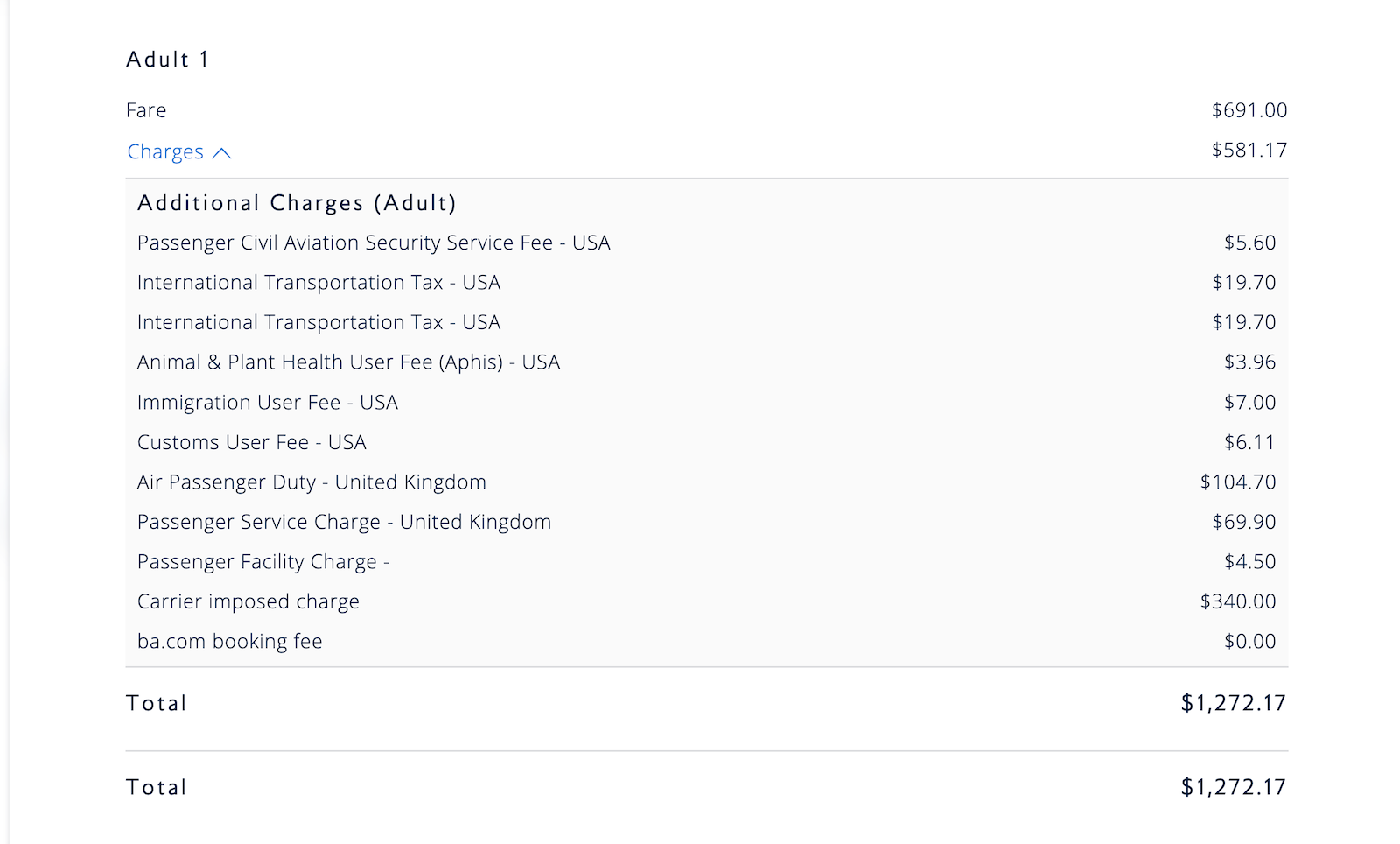 British Air JFK LHR booking
