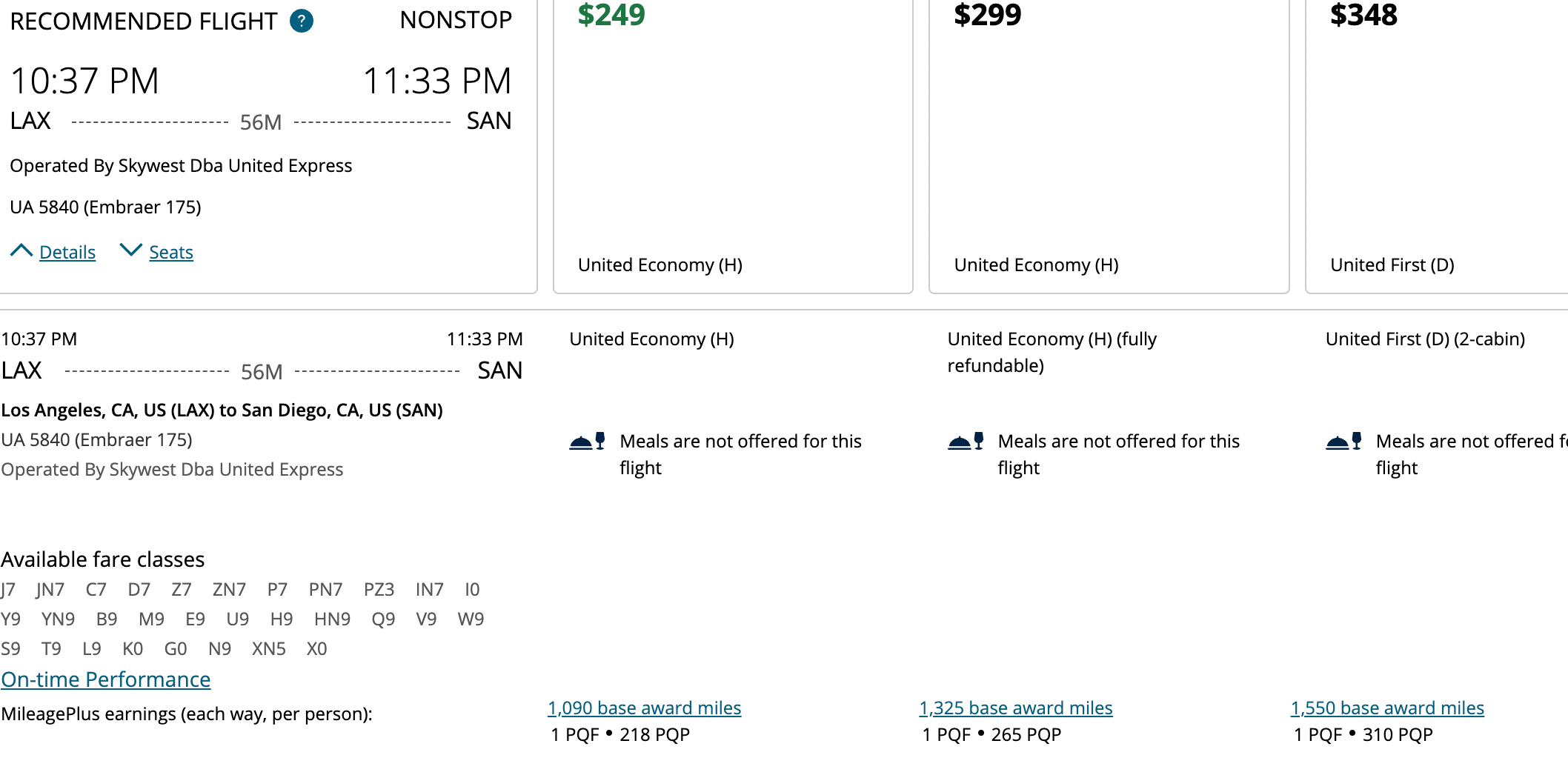 Booking a flight from LAX to SAN