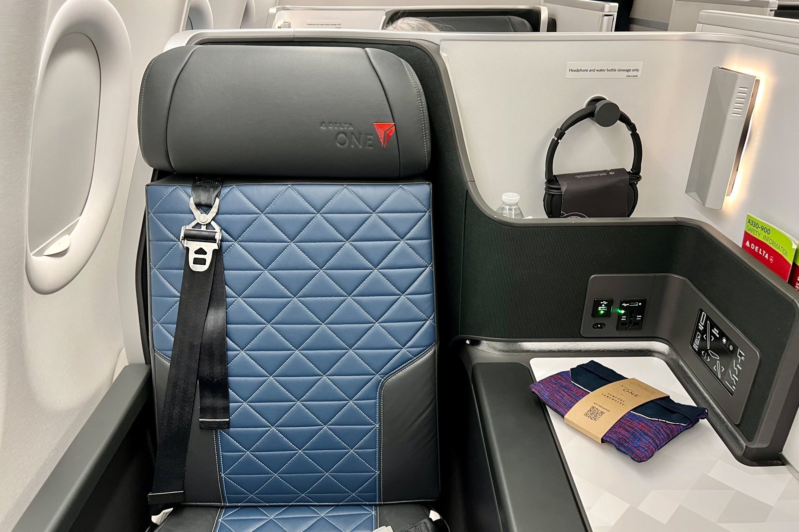 inside business-class seat