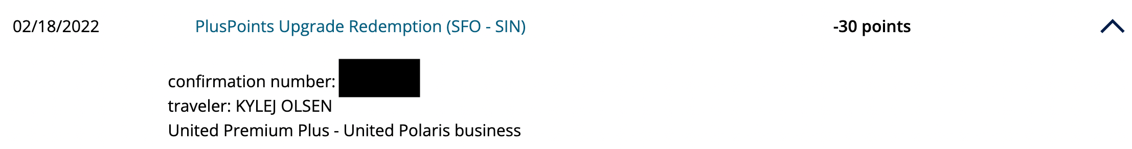 Getting upgraded from SFO to SIN