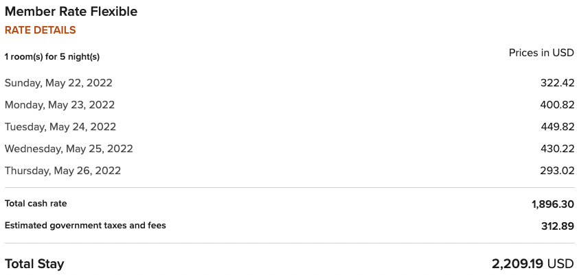 Booking a room at the Palace Hotel