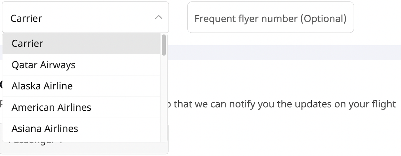 You can add a frequent flyer number to Qatar Airways