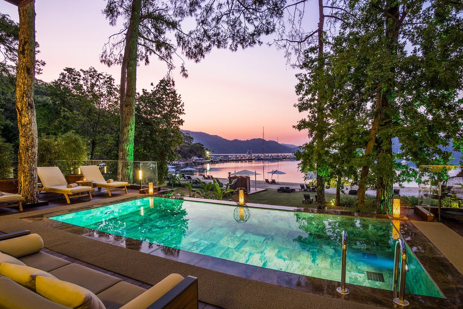 pool overlooking beach