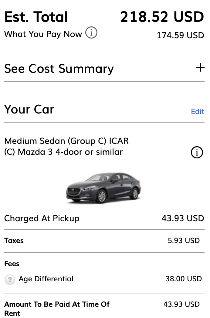 Young driver fees waived with Hertz