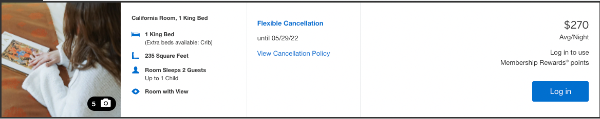 Booking a room at the Taj Campton Place