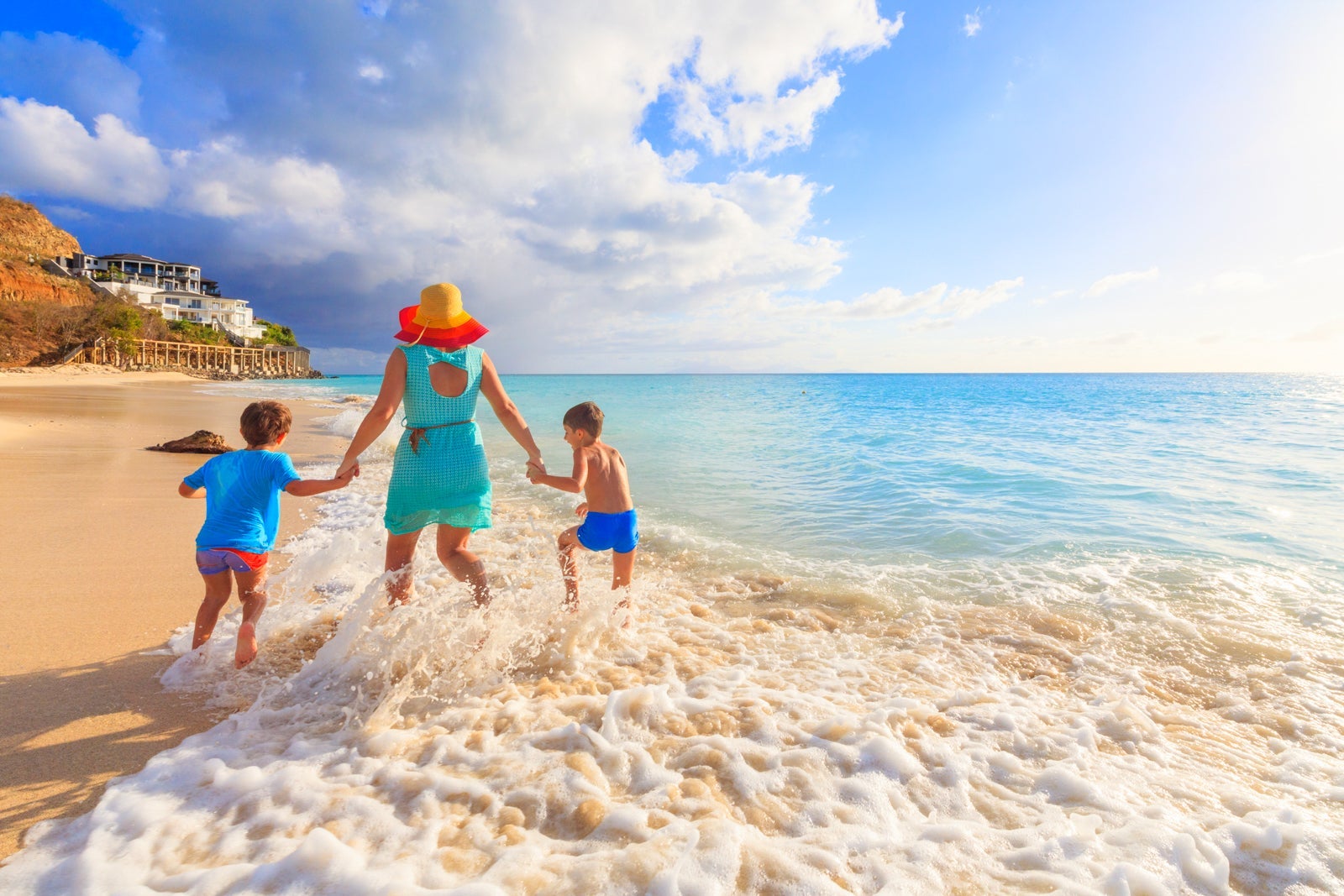 family on the beach