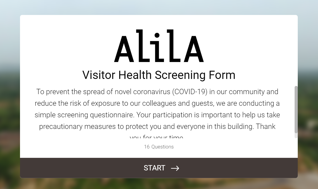 Alila health screening form