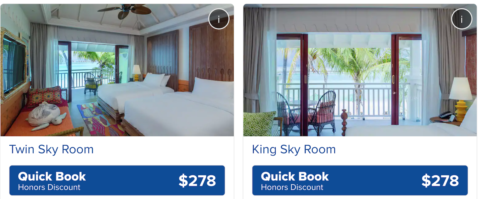 hilton curio maldives booking screenshot