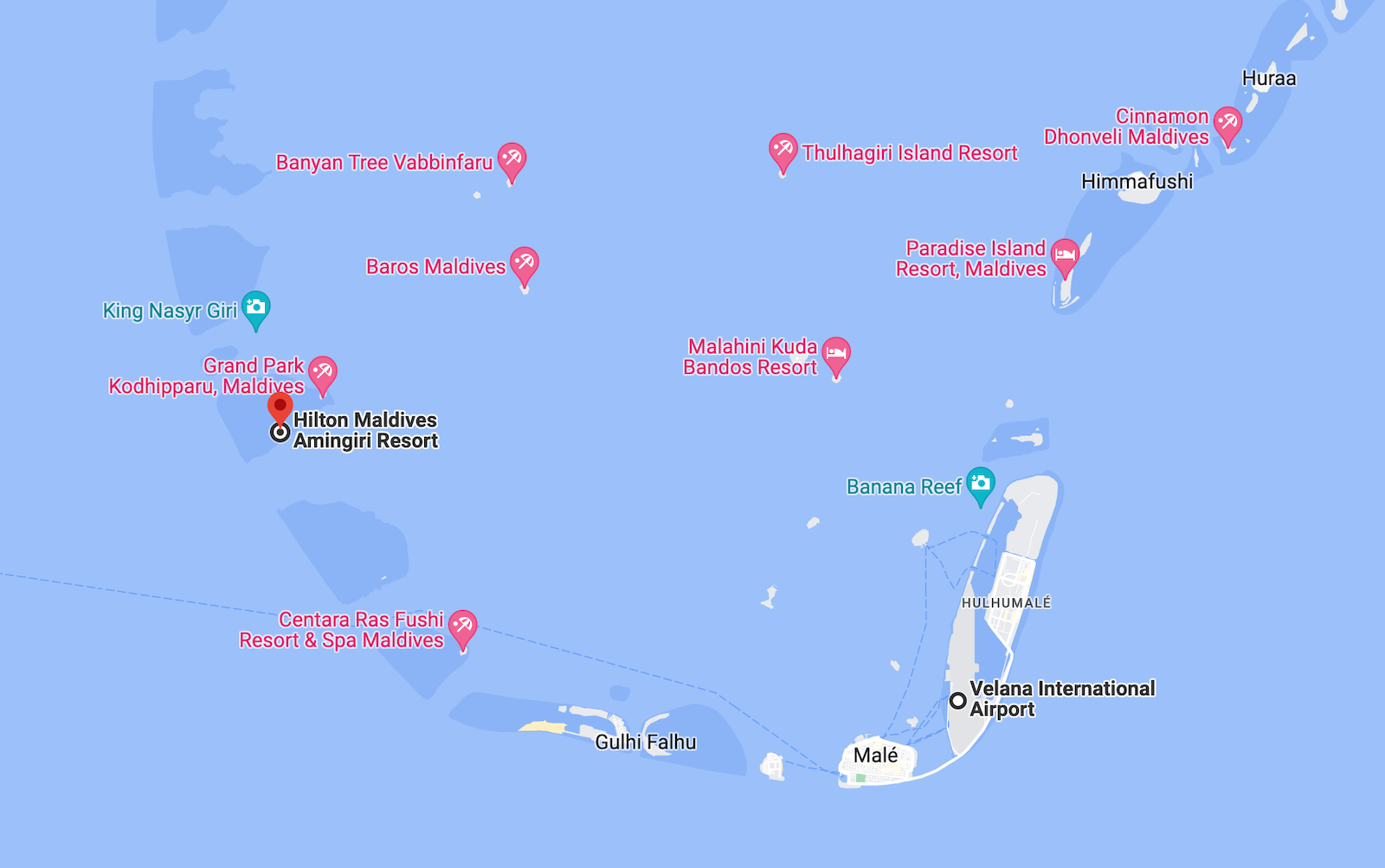 google maps maldives screenshot