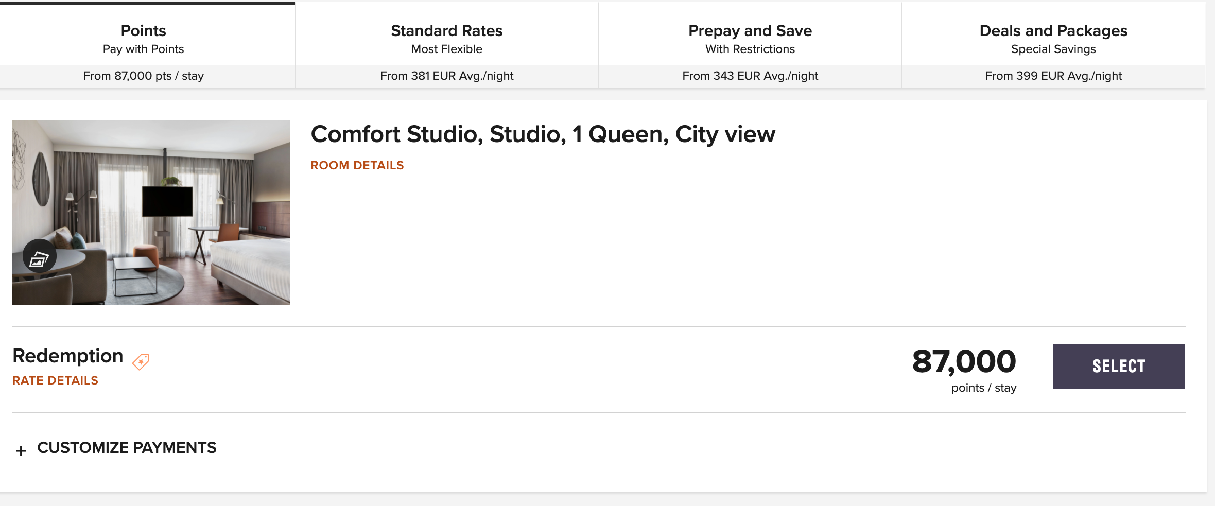 marriott booking screenshot