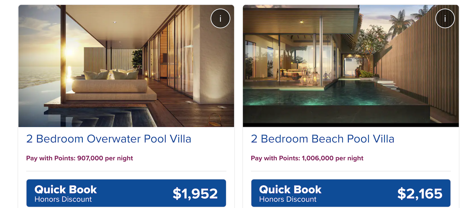 hilton maldives booking screenshot