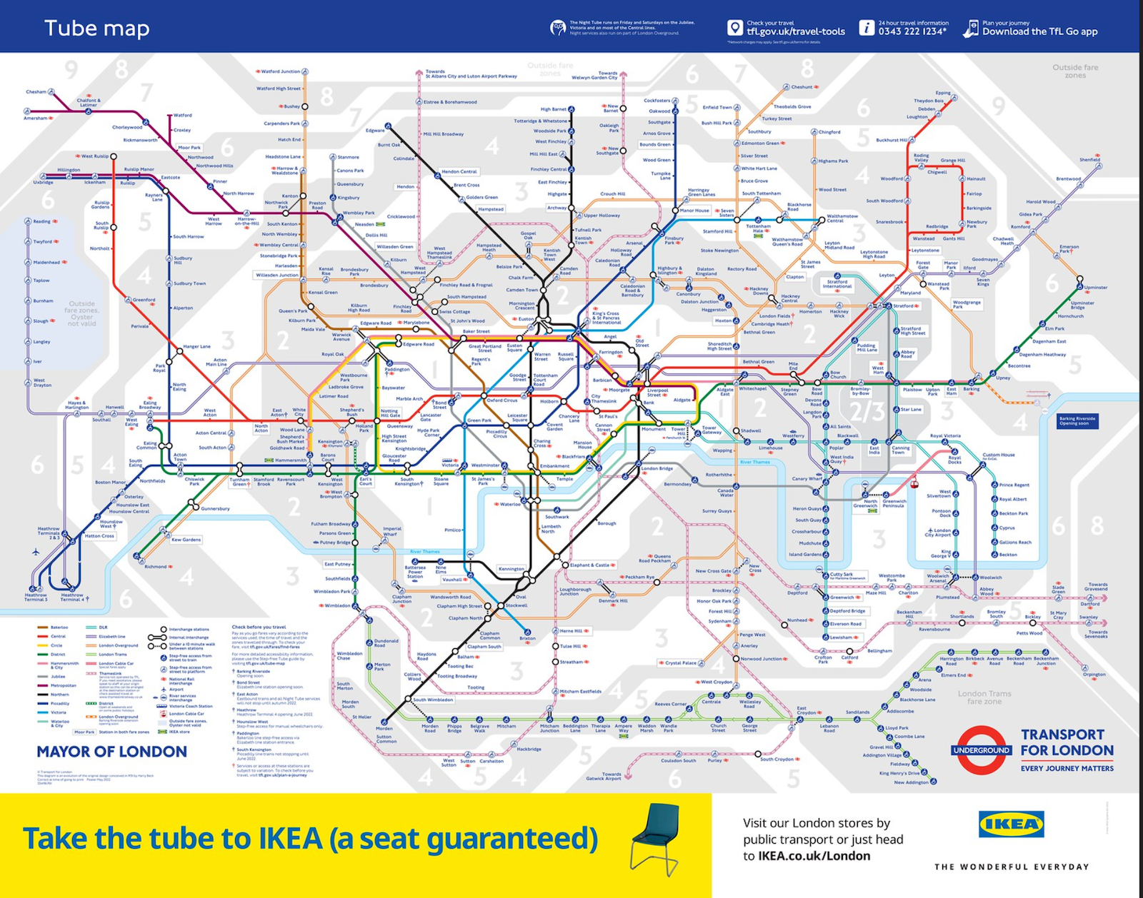 new TfL map with elizabeth line