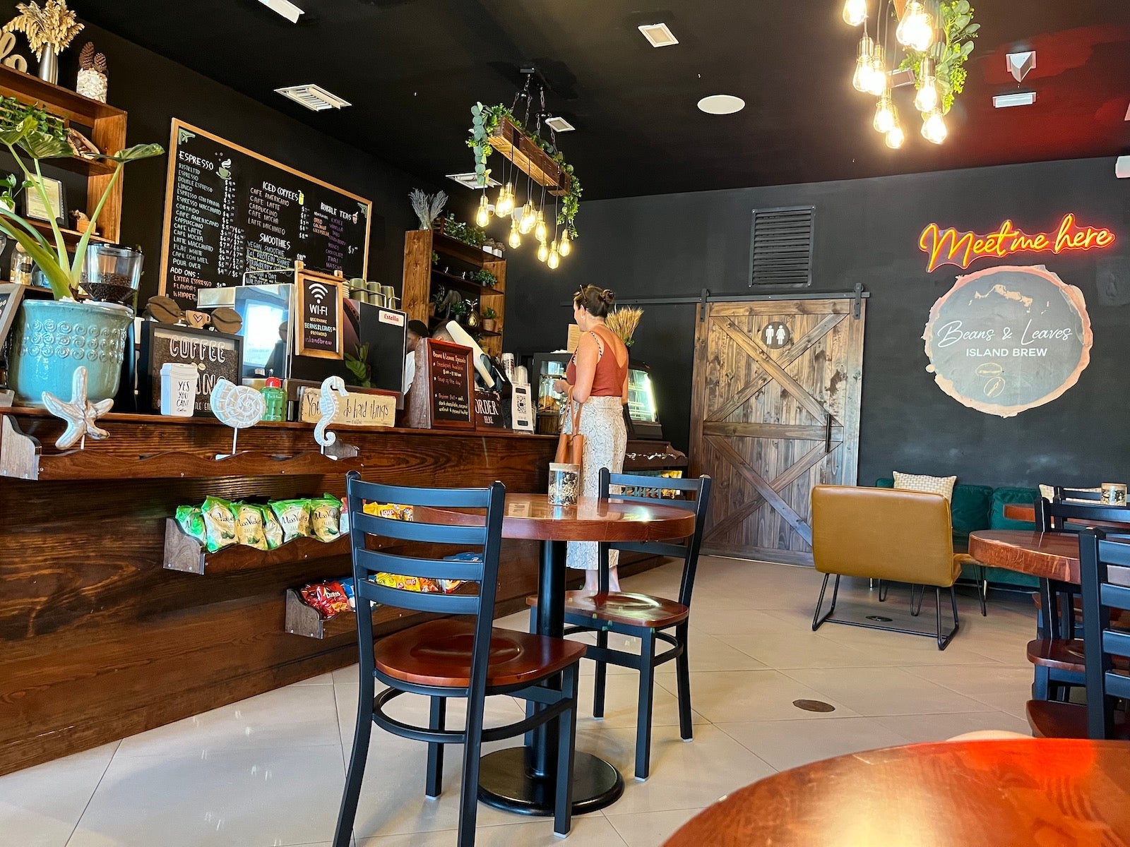 Inside a coffee shop in Turks and Caicos