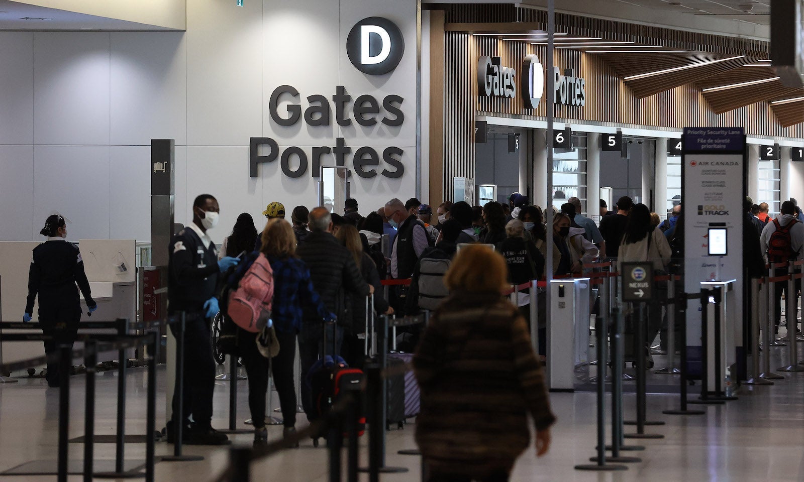 crowd at Toronto Pearson Airport