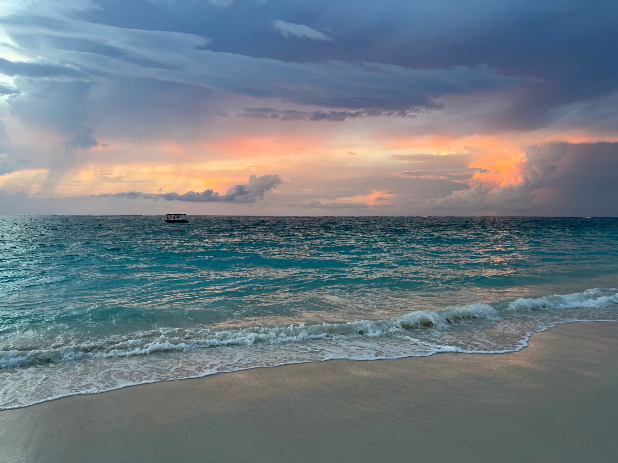 Sunset at a beach in Turks and Caicos