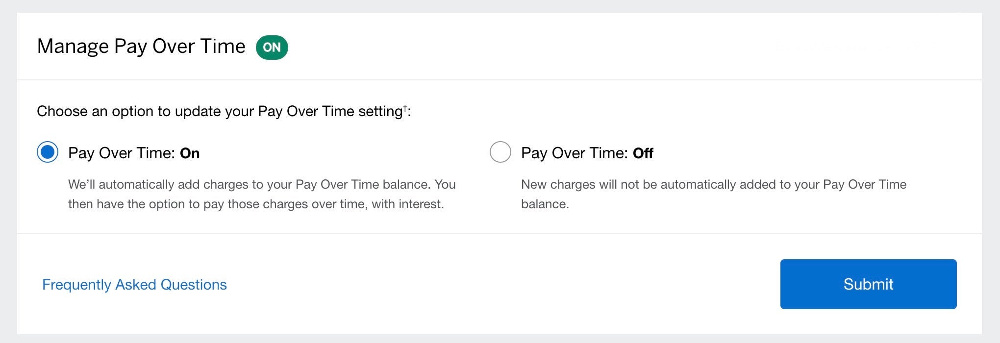 turn off pay over time