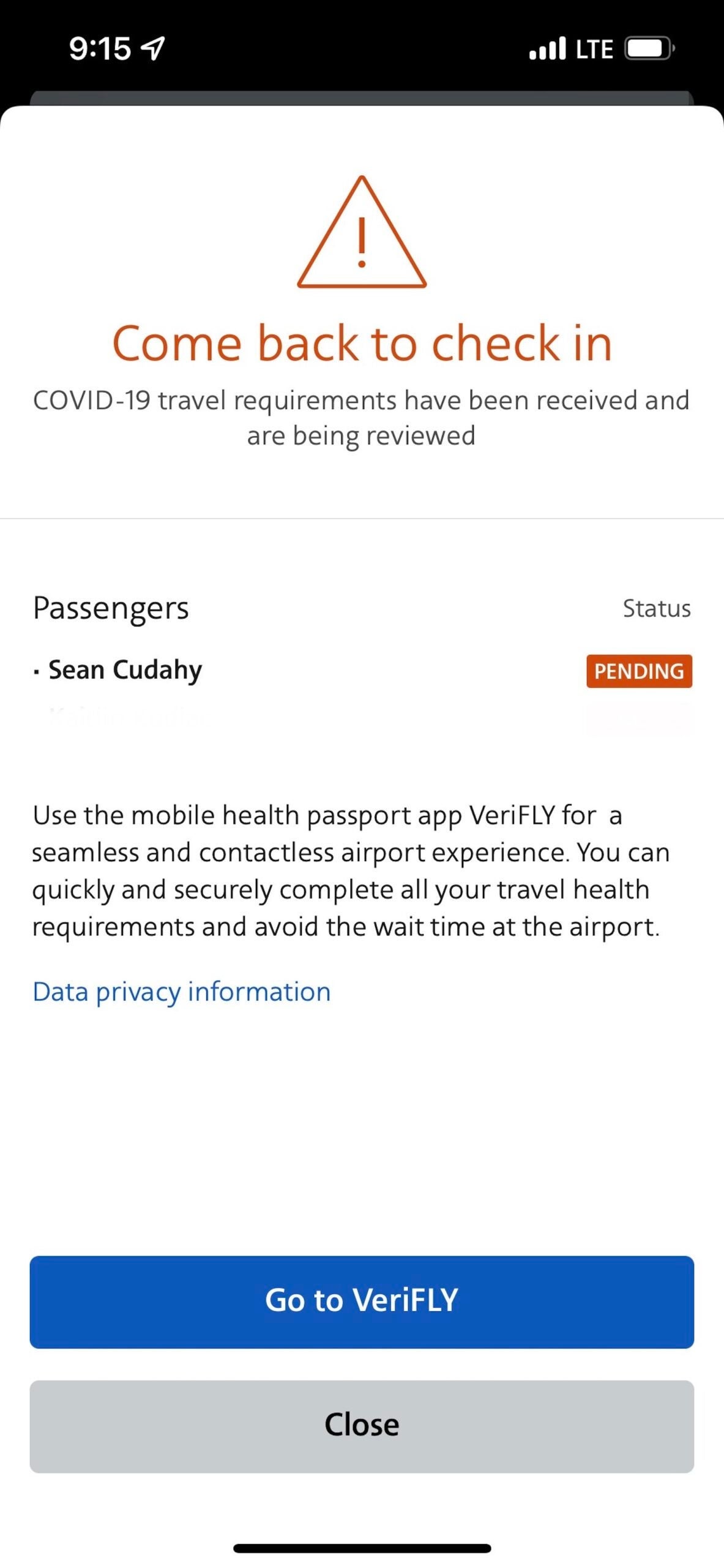 Sean AA check in vaccine