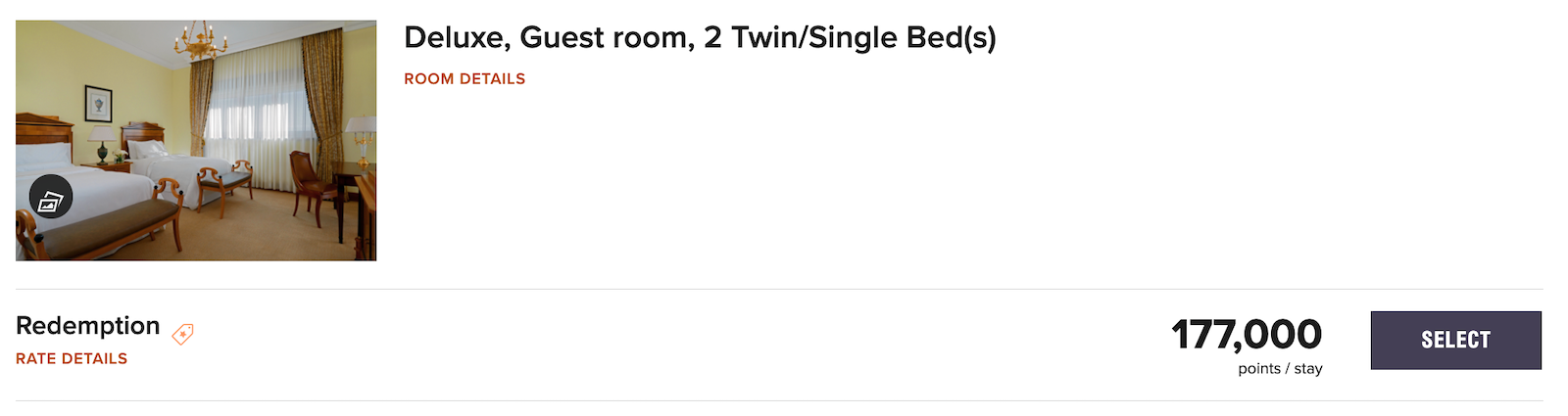 westin booking screenshot