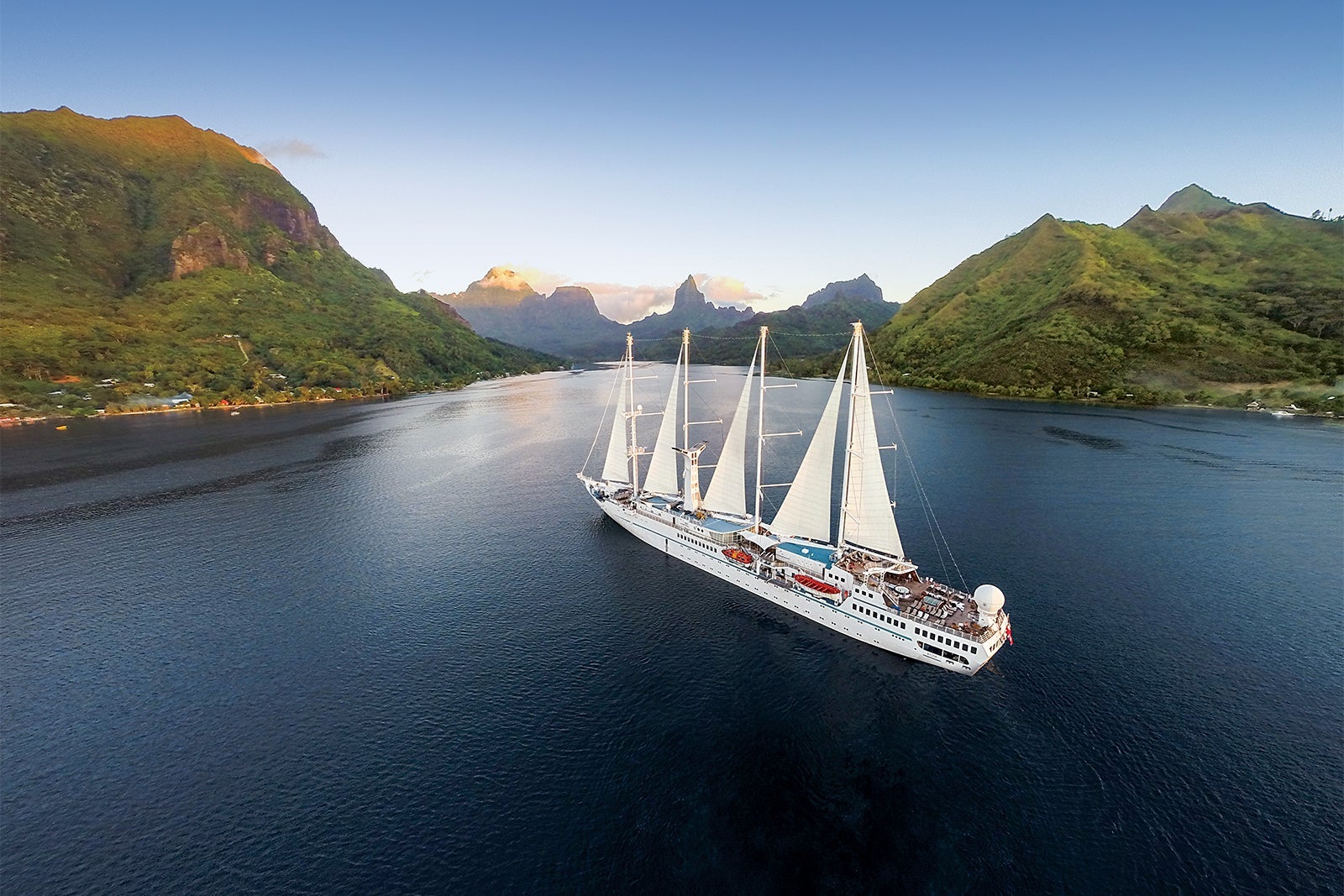 A Windstar ship in Moorea.
