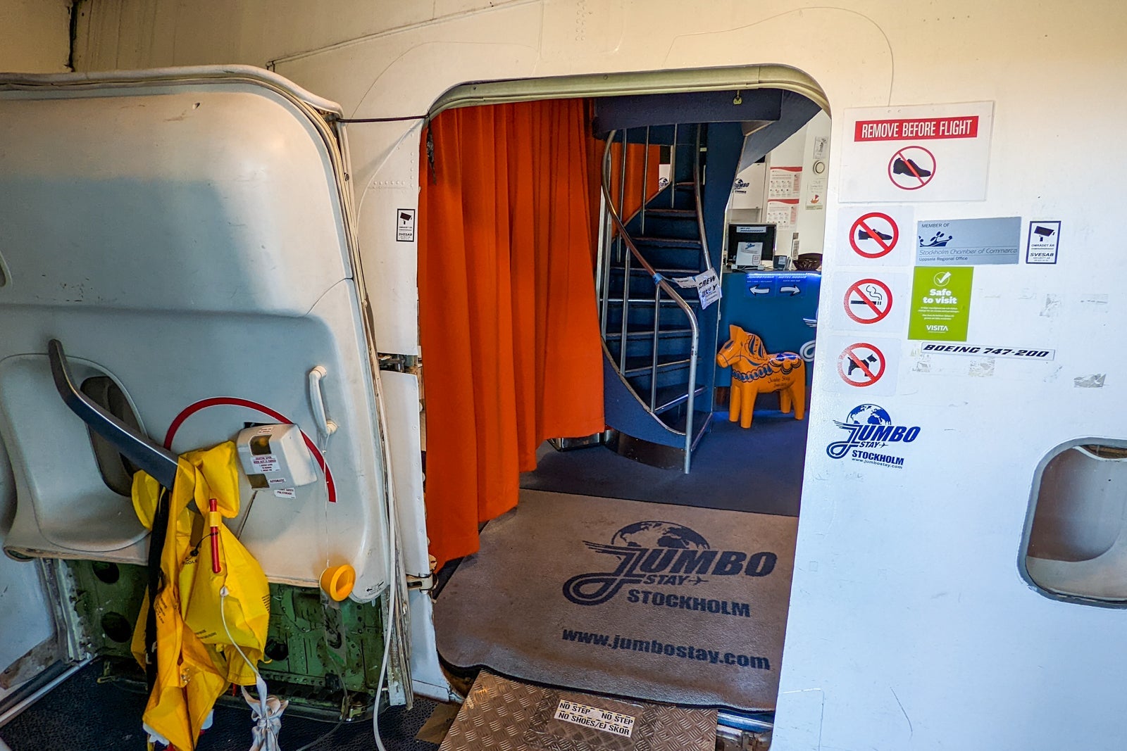 entrance to plane hotel