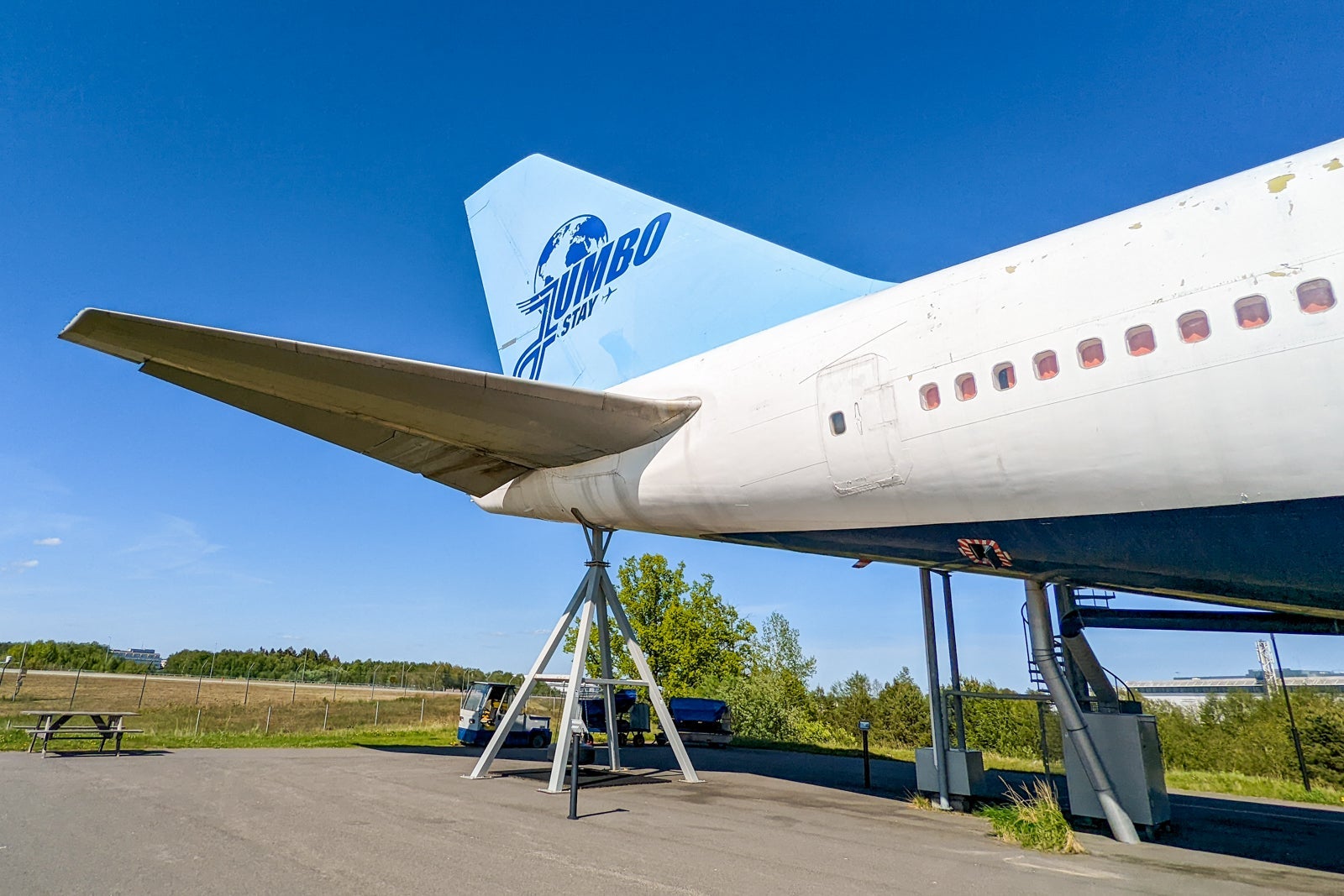 back of airplane hotel