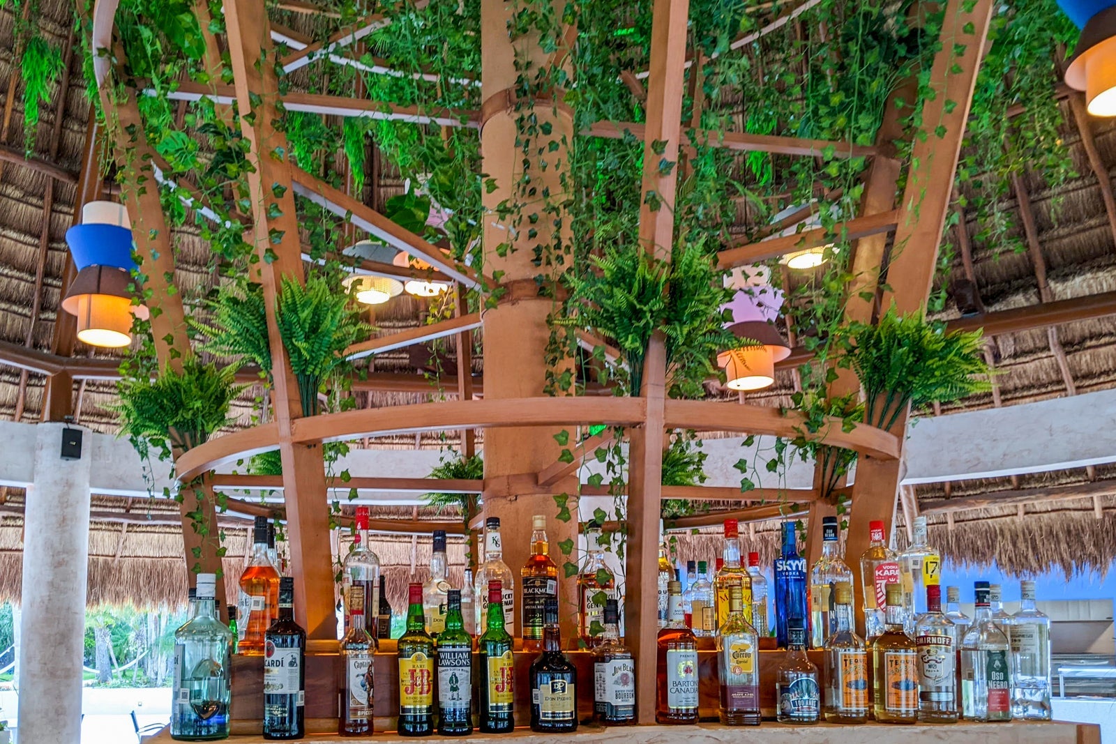 Drinks at the pool bar.