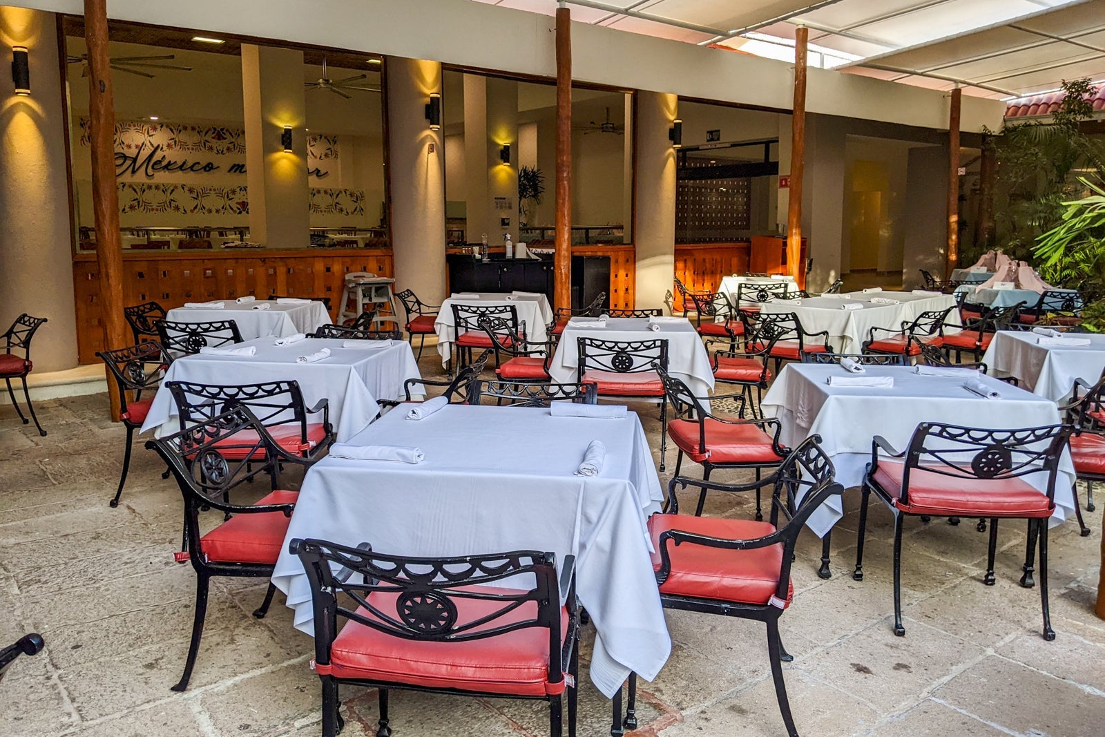 Buffet tables outside