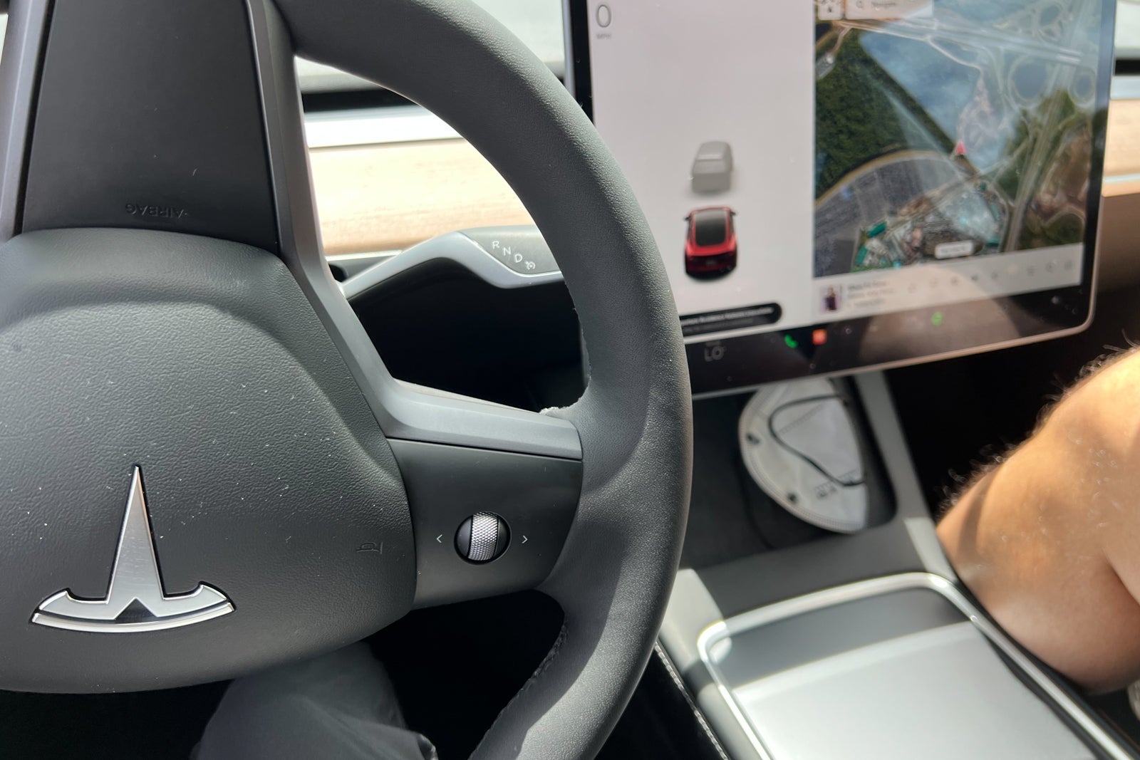 interior of Tesla rental
