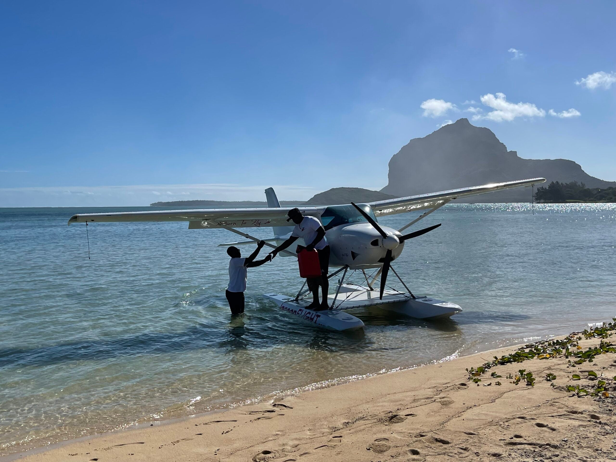 Going out in ankle-deep water to board