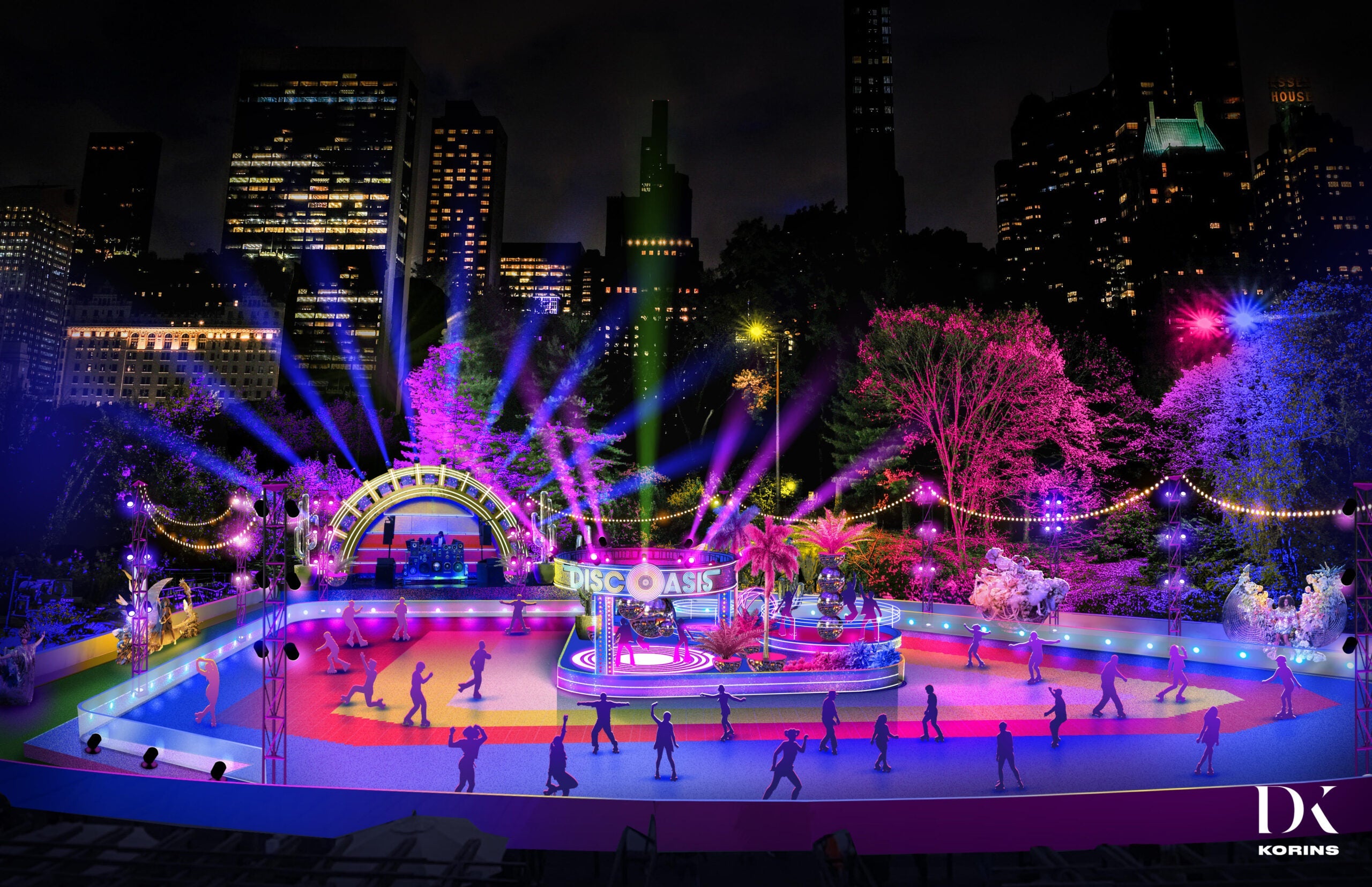 Outdoor disco roller rink