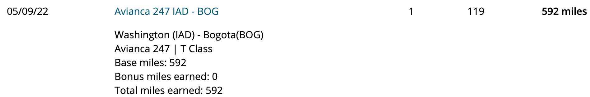 Earning United miles on an Avianca flight