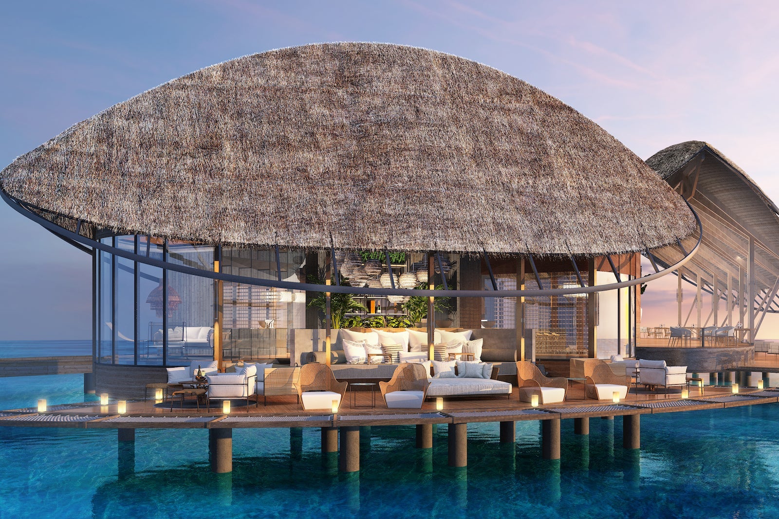 rendering of overwater bungalow