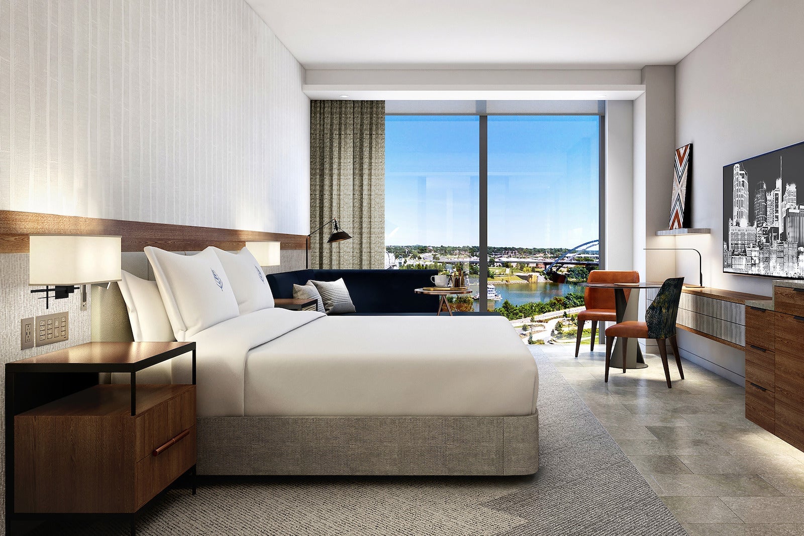 rendering of hotel room