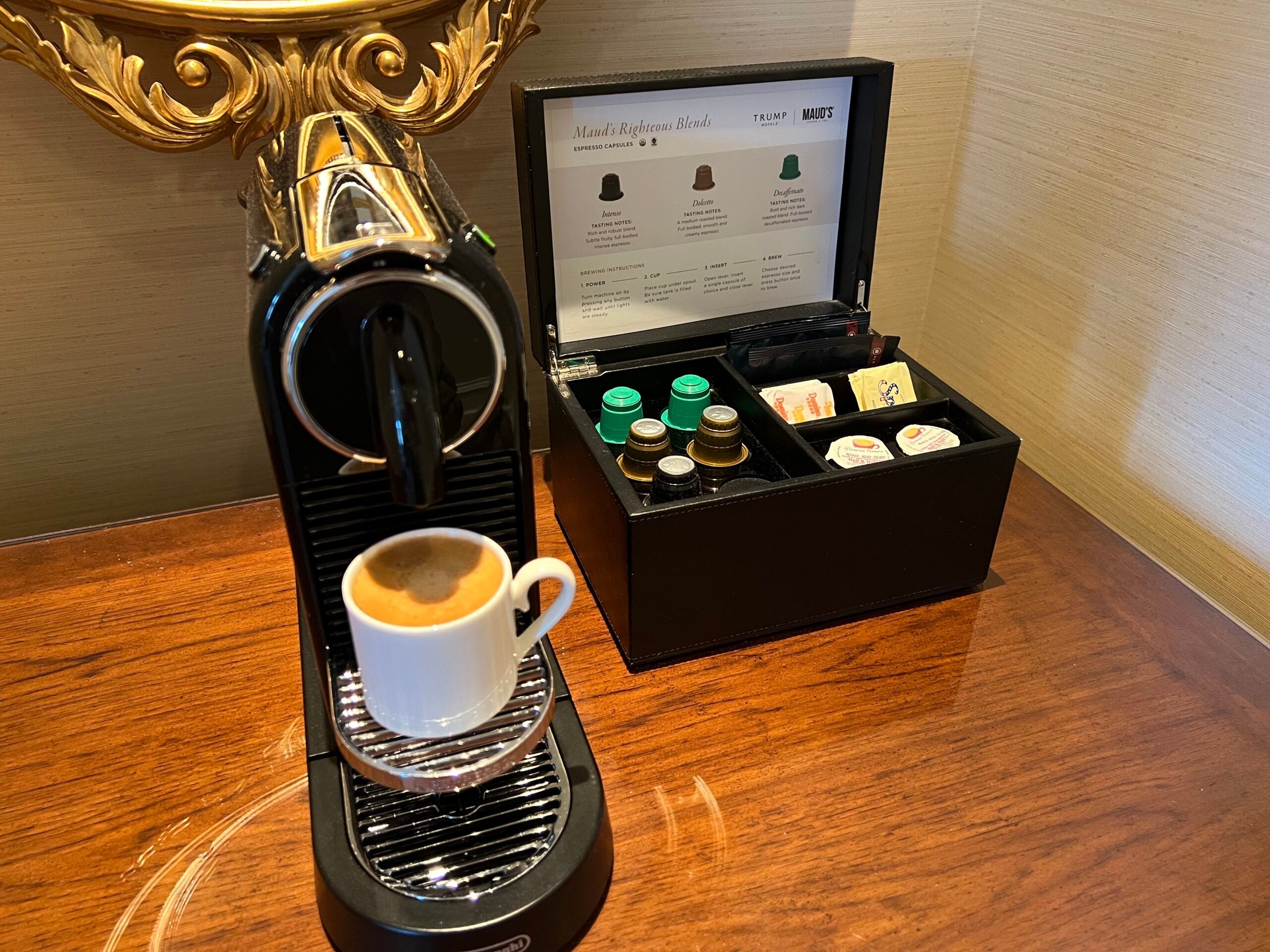 Trump Nespresso at Waldorf