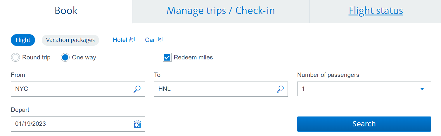 Booking an AAdvantage off-peak award to Hawaii