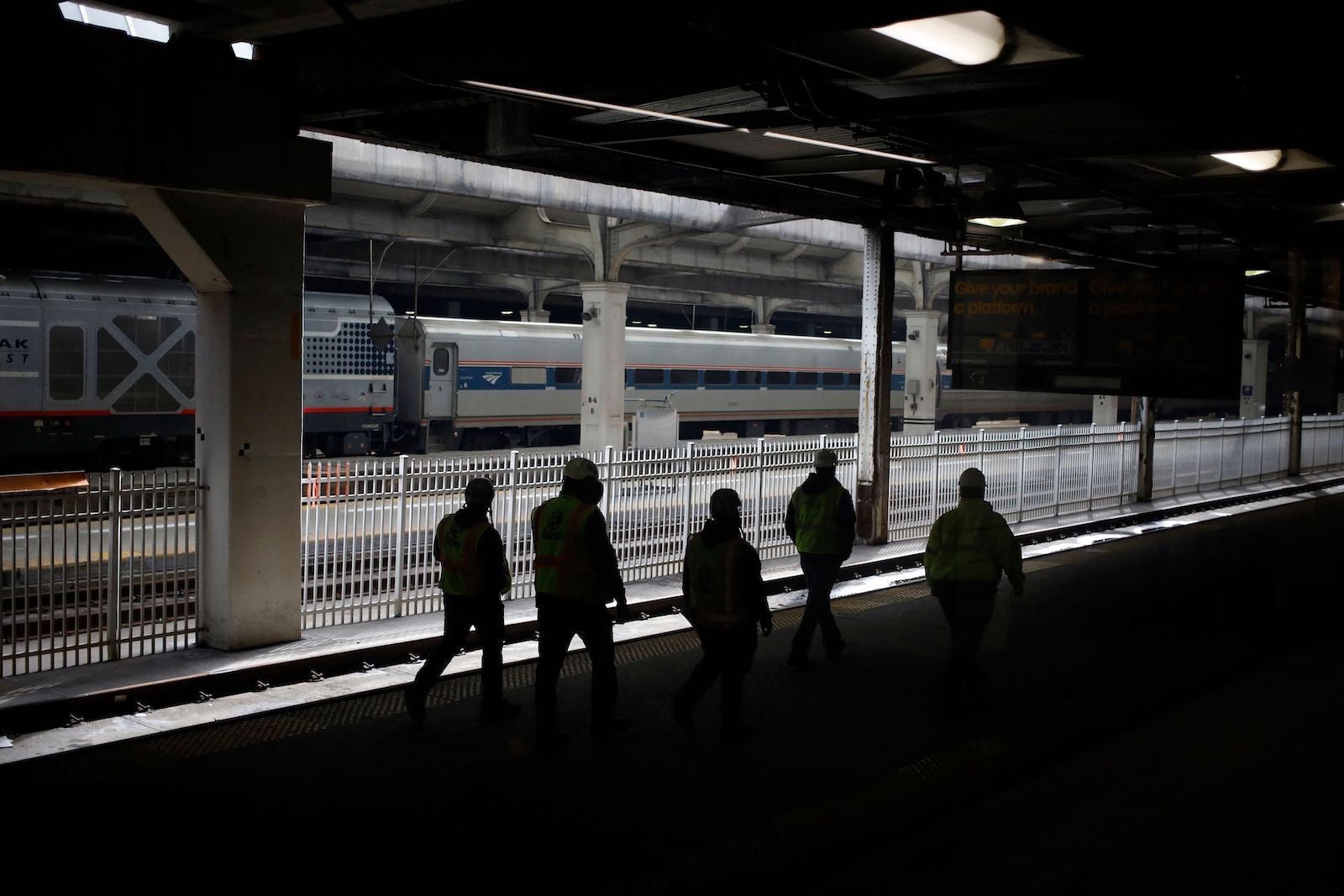 Amtrak train at Chicago Union Station