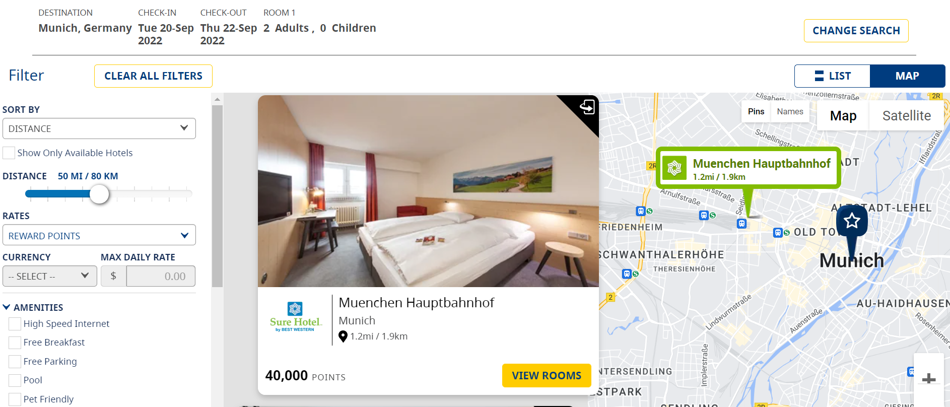 Booking an Oktoberfest hotel with Best Western points