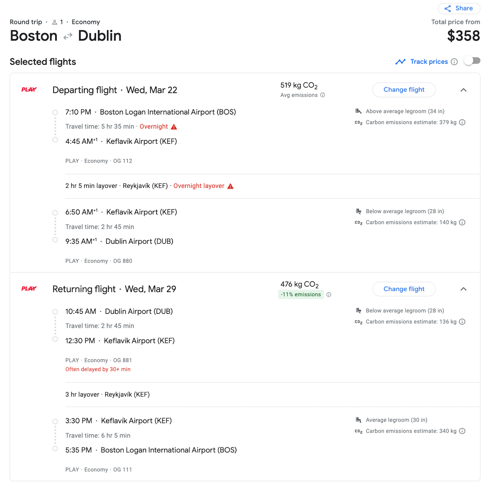 play booking screenshot