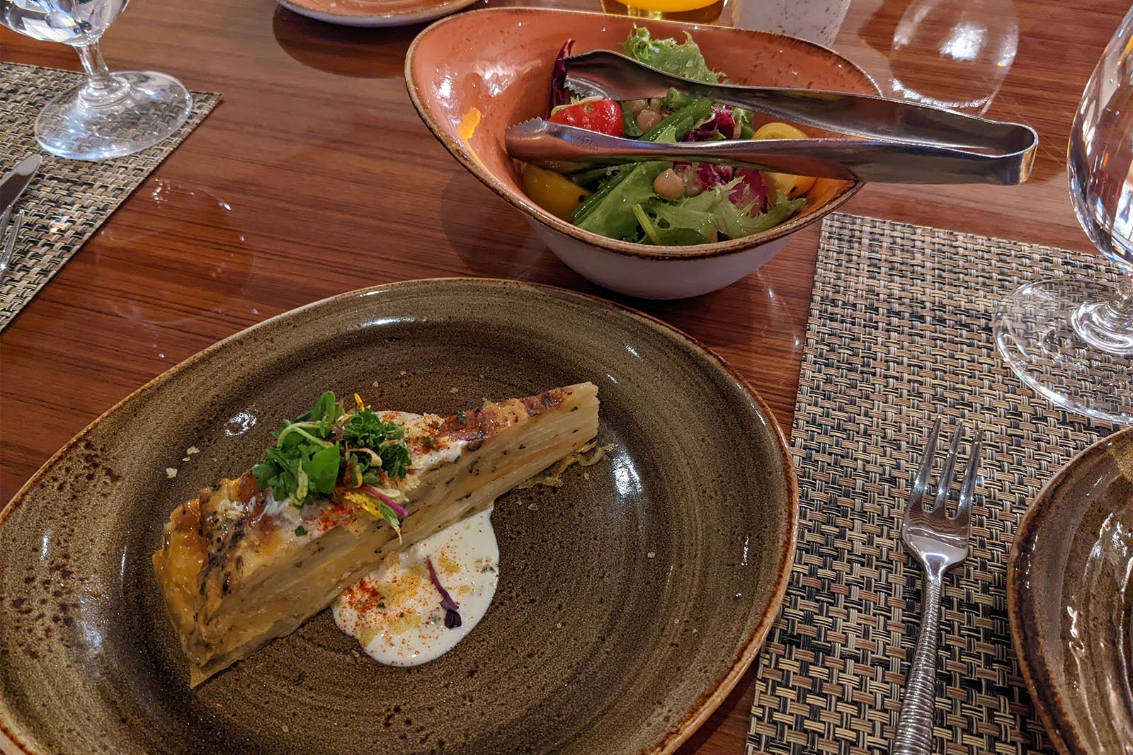 Spanish tortilla and salad on Windstar's Star Pride