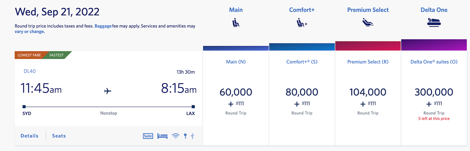 Delta booking screenshot
