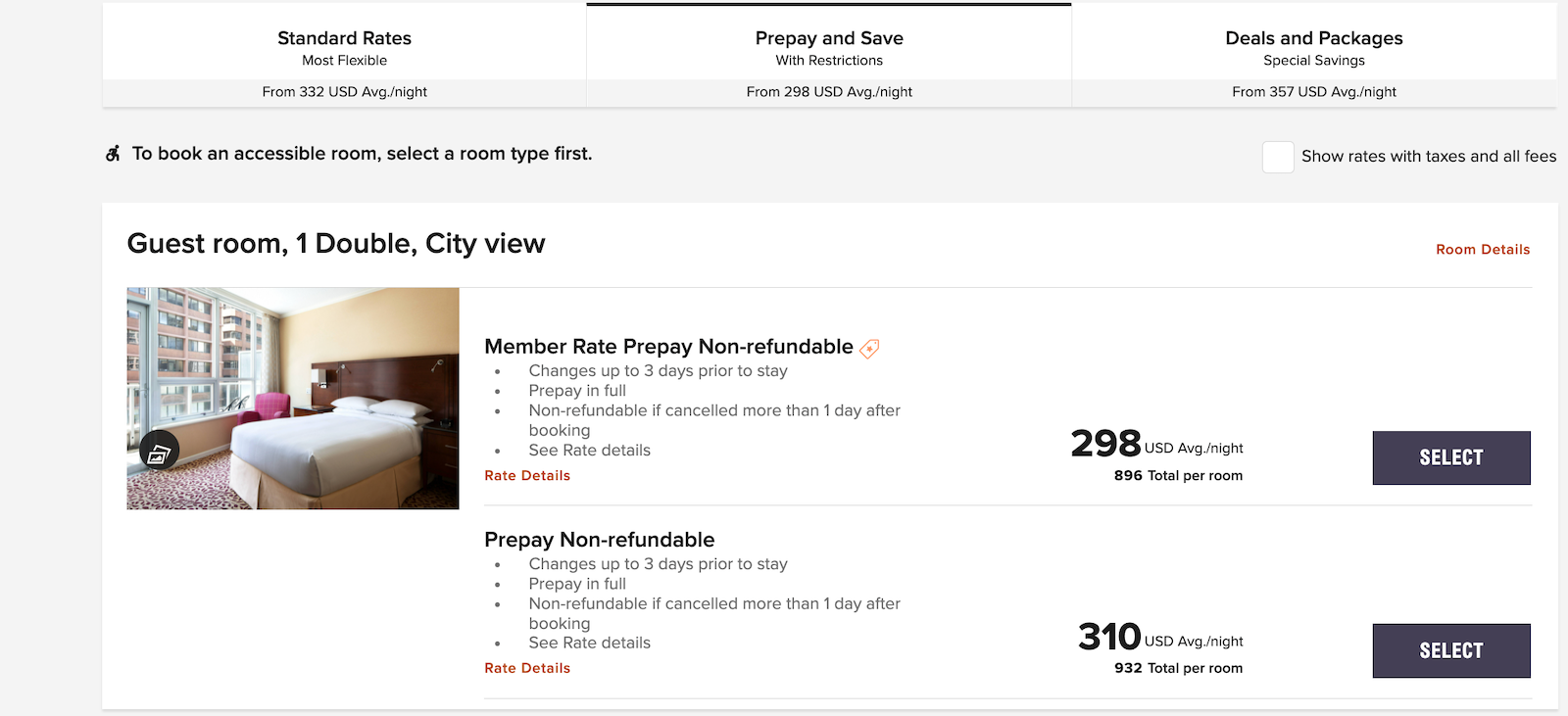 marriott booking screenshot