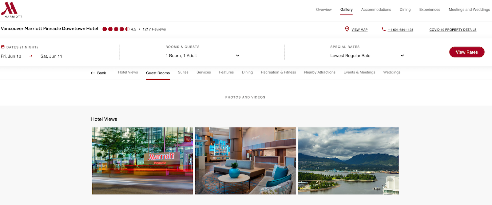 marriott booking screenshot