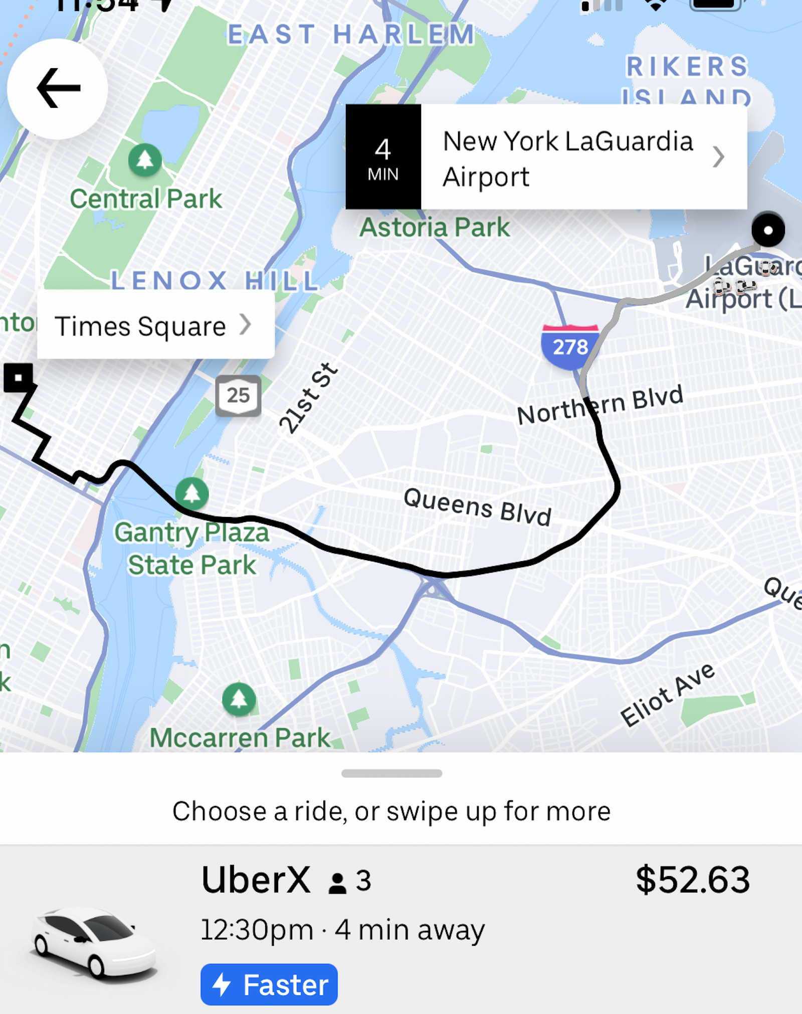 uber route screenshot