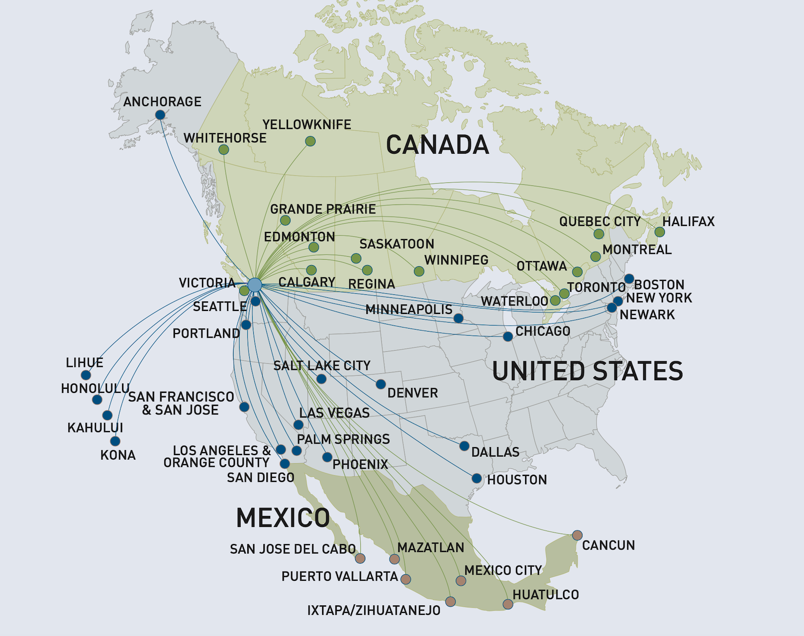 vancouver airport destination map